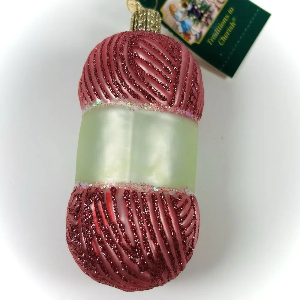 Old World Christmas Knitting Yarn Glass Ornament 32255 Decoration With Box NWT